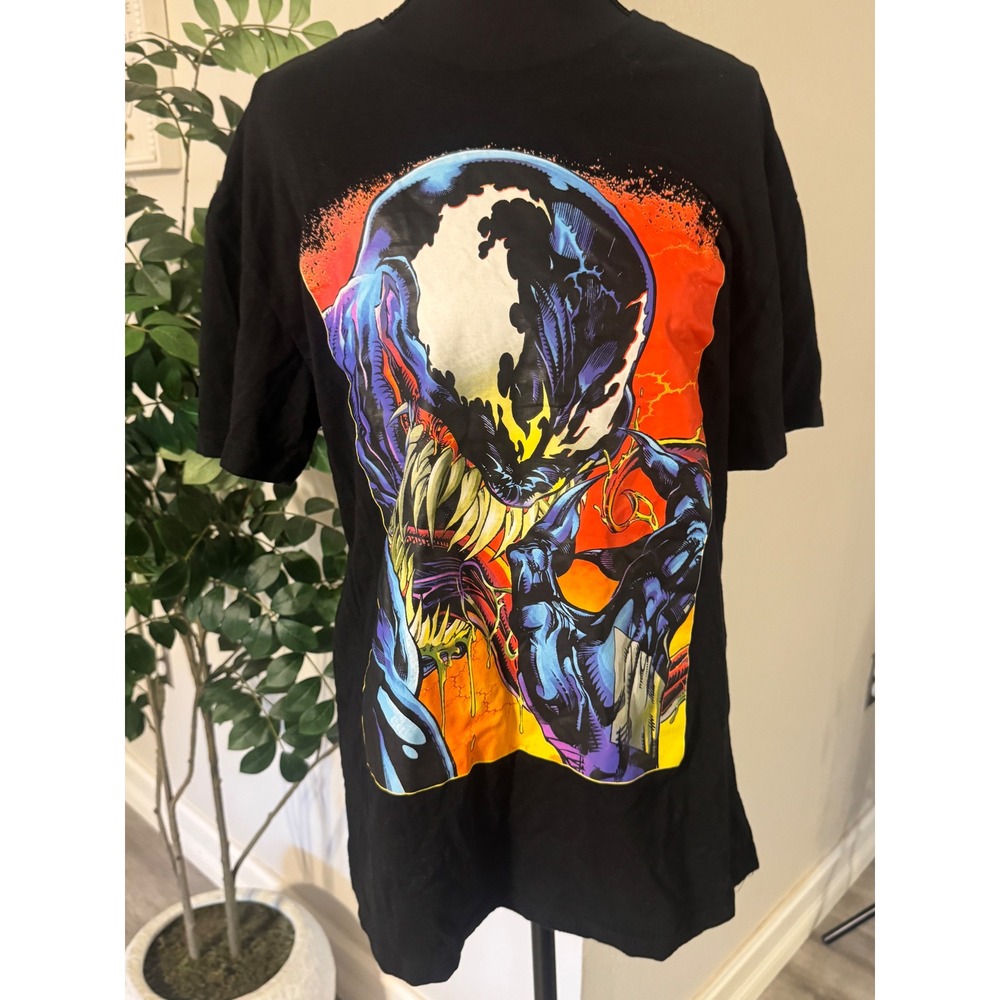 Marvel Venom Graphic T-Shirt Mens Medium Black Short Sleeve Comic Book Print
